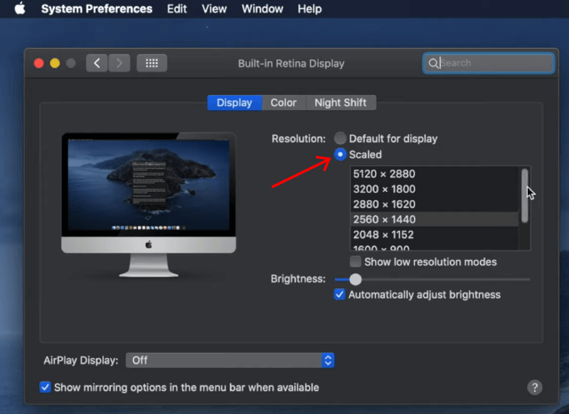 Change Screen Resolution on macOS