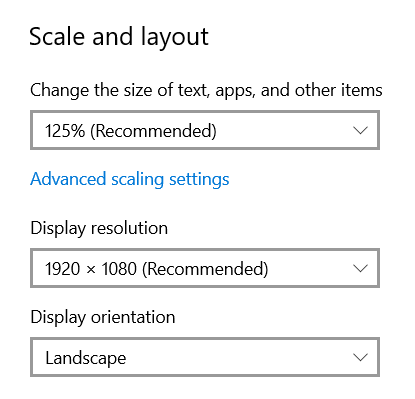 Change Screen Resolution on Windows 10